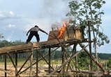 Polsek Pangean Tertibkan 6 Rakit PETI, Komitmen Tegas Demi Lingkungan Lestari