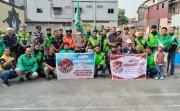 200 Ojol Touring ke Air Tiris, Polsek Binawidya Kawal Pelepasan Family Gathering